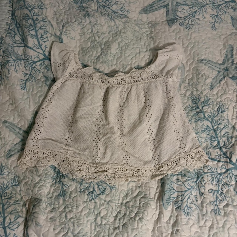 Francesca's Collections White Lace Crop Top